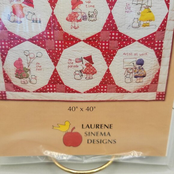 Fun With Little Belle Applique and Embroidery Quilt Pattern Crayon Quilt 40 x 40 - Picture 3 of 4
